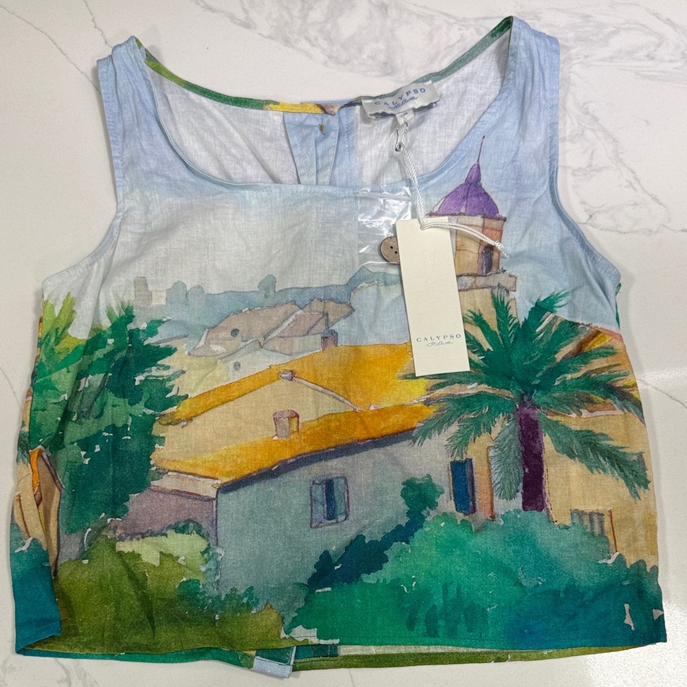 Calypso St. Barth Women’s Scenic Print Sleeveless Top - Multicolor